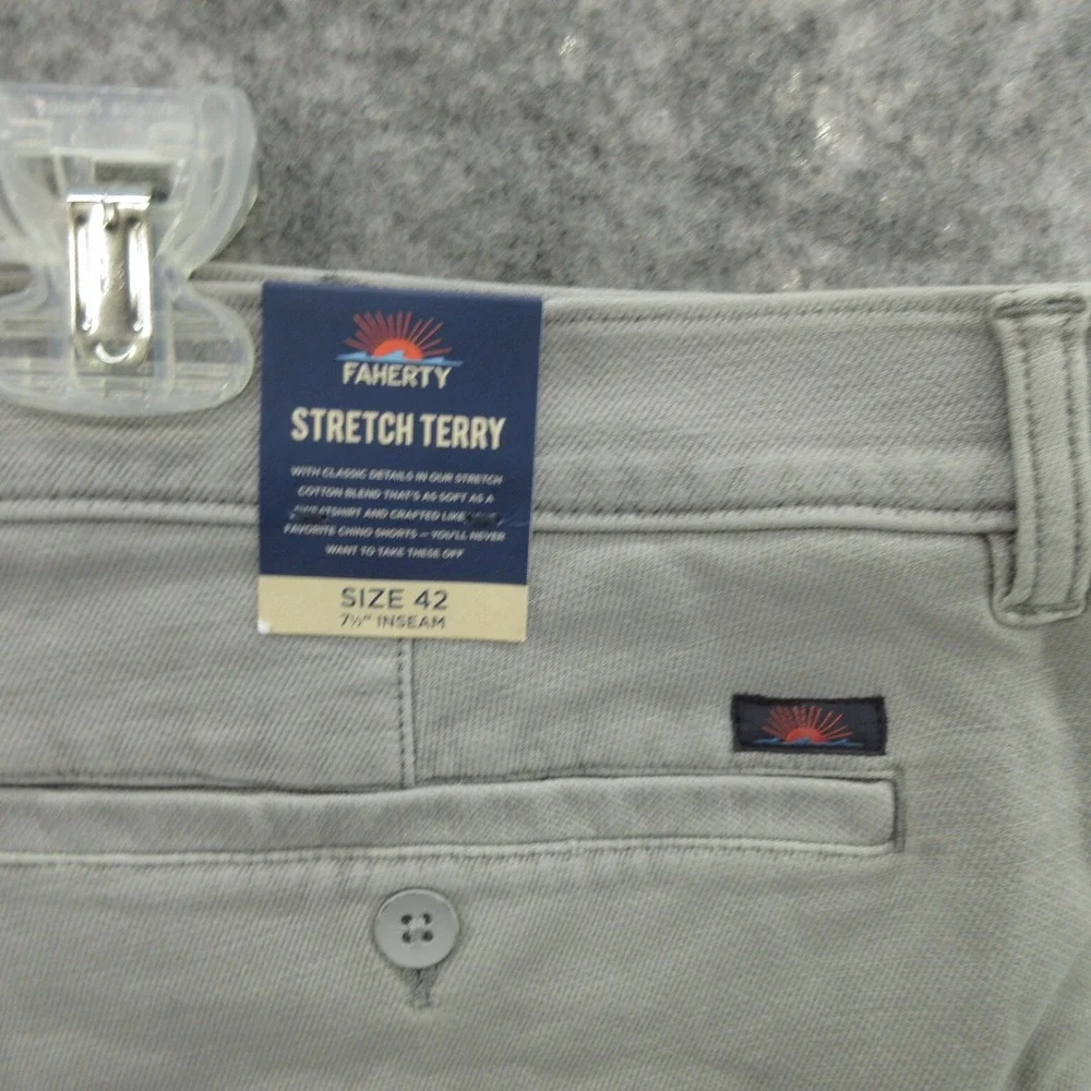 Faherty Men's Chino Shorts 42 Iron Cotton Blend Stretch Terry 7